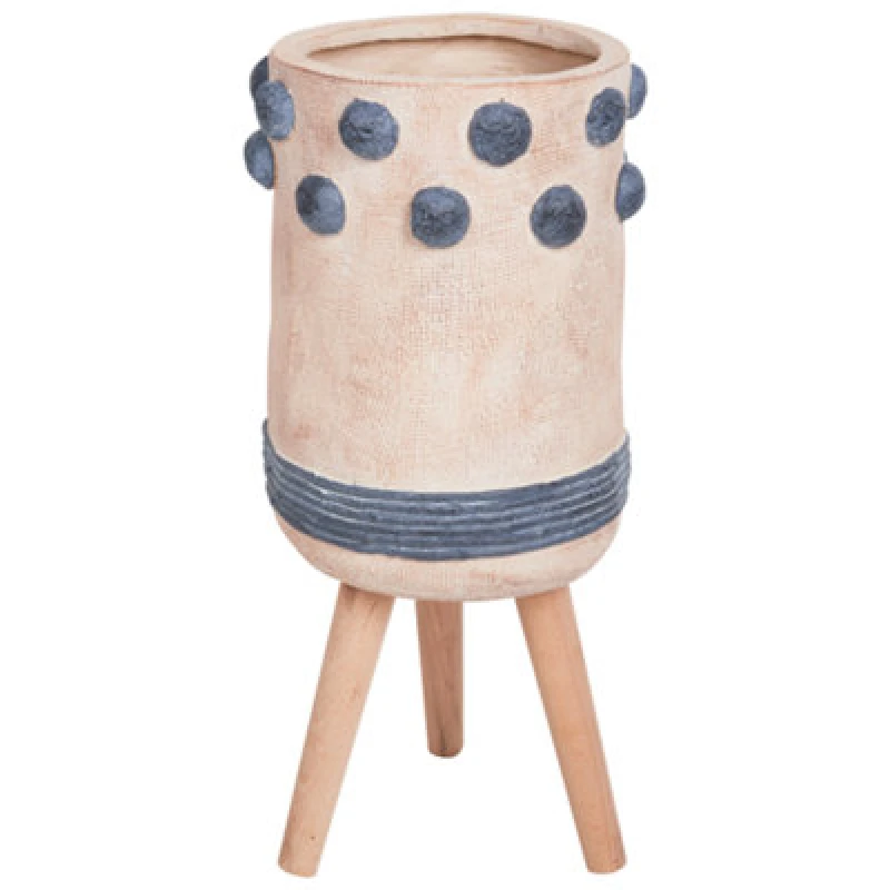 Image of Beliani Elevated Plant Pot Bletilla 27cm Sand Beige