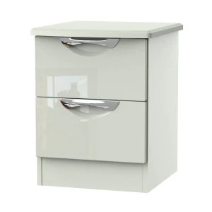 Image of Indices 2-Drawer Bedside Cabinet - White/Grey