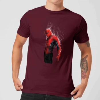 Marvel Spider-man Web Wrap Mens T-Shirt - Burgundy - XS - Burgundy