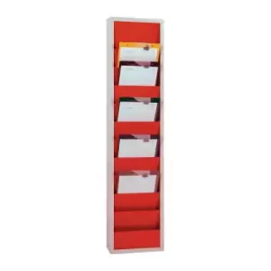 Image of Planificateur d'atelier H1278xl315xP74mm rouge pompier RAL 3000 1 rangee EICHN