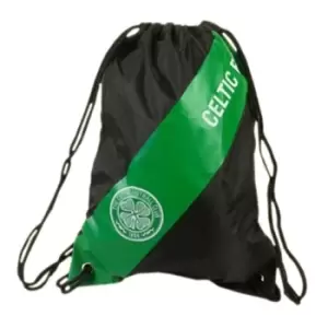 image of Celtic FC Official Football Gym Bag (One Size) (Black/Green)