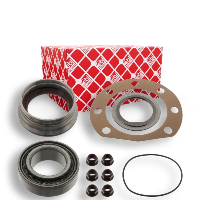 Image of FEBI BILSTEIN 04284 Wheel bearing kit with nuts, Rear Axle Right, with shaft seal Wheel Bearing Kit (654)