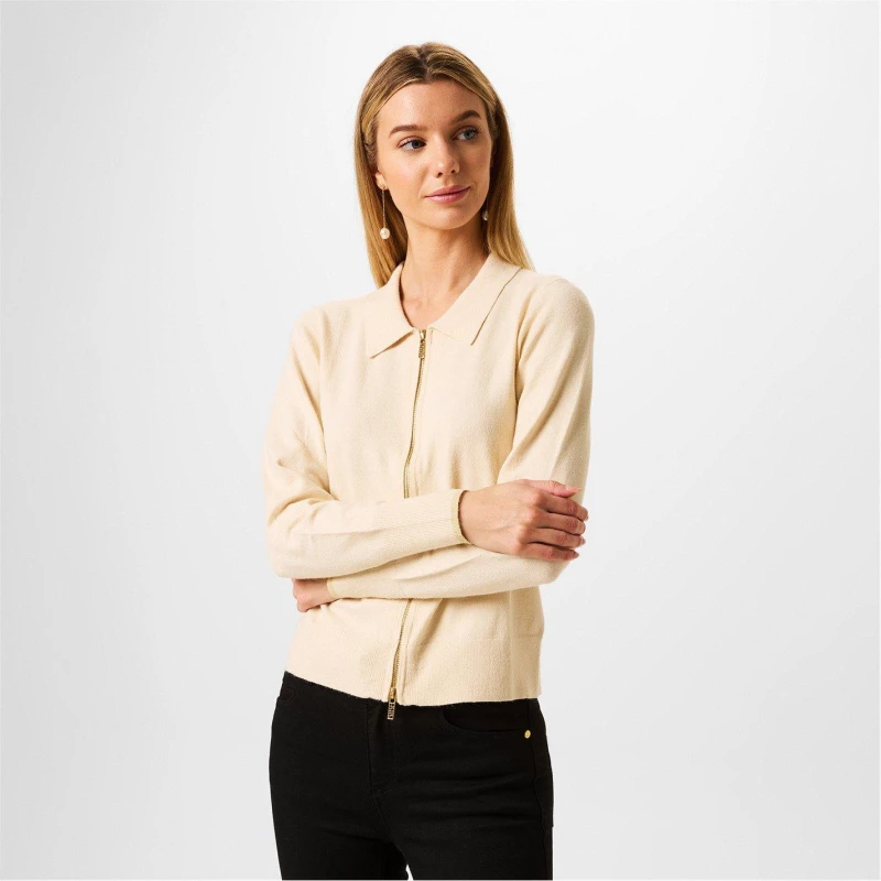 Image of Biba Biba Zip Up Cardigan - White White 10