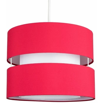 image of 2 Tier Ceiling Pendant Light Shade - Red