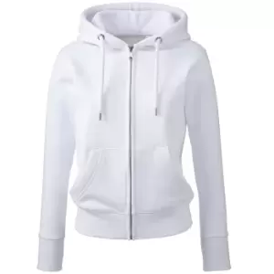 Image of Anthem Womens/Ladies Organic Full Zip Hoodie (L) (White)