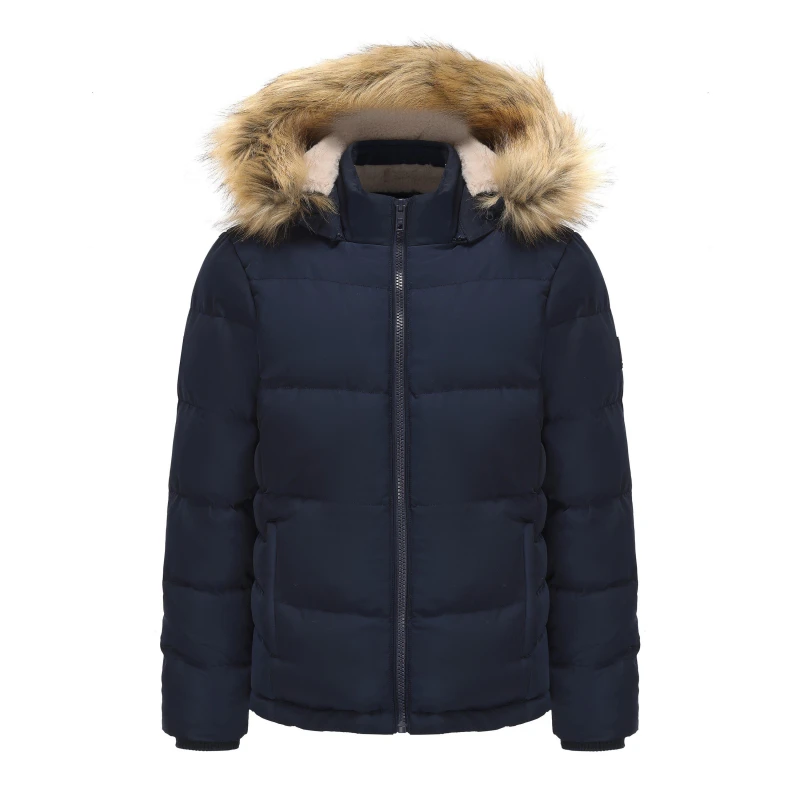 Image of SoulCal Womens 2 Zip Bubble Hooded Long Sleeve Short Puffer Jacket Navy female 8 (36)