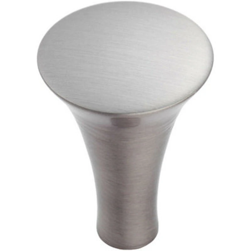 Image of Loops Trumpet Cupboard Door Knob 25mm Diameter Satin Nickel Cabinet Handle Metallics unisex