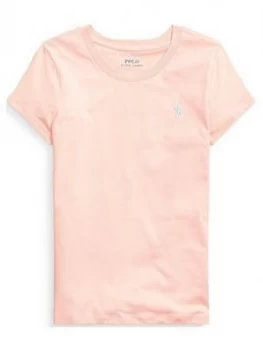 Image of Ralph Lauren Girls Classic Short Sleeve T-Shirt - Coral, Size Age: 8-10 Years, M, Women