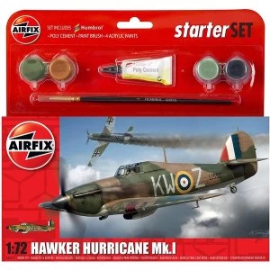 Image of Hawker Hurricane MkI 1:72 Air Fix Model Starter Gift Set