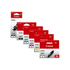 Image of Canon PGI550XL Black and CLI551XXL Tri Colour Ink Cartridge