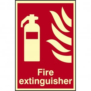 image of Scan Fire Extinguisher Sign 200mm 300mm Photoluminescent