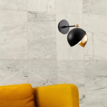 Image of Berceste - 252-A Black Gold Wall Lamp