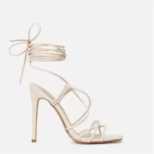 Missguided Knot Tie Lace Up Stiletto Heels - Nude