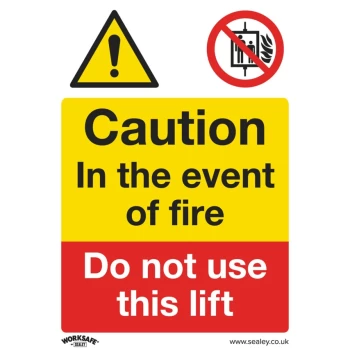 Image of Safety Sign - Caution Do Not Use Lift - Self-Adhesive Pack of 10