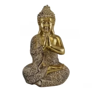 image of Praying Gold Sitting Buddha Ornament