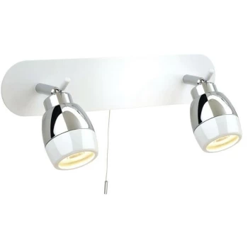 Image of Firstlight - Marine - 2 Light Spotlights Bar Switched Bathroom Ceiling Light White, Chrome IP44, GU10