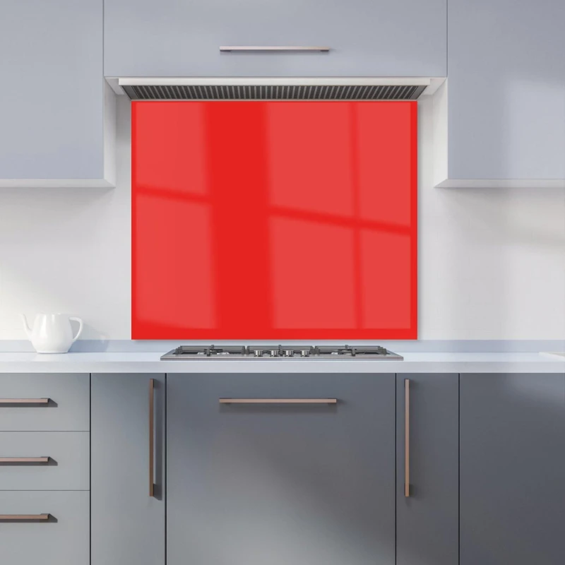 Image of Warren Reed - Designer Fire Engine Red Kitchen Splashback Size: 700mm x 650mm Red Unisex 700mm x 650mm