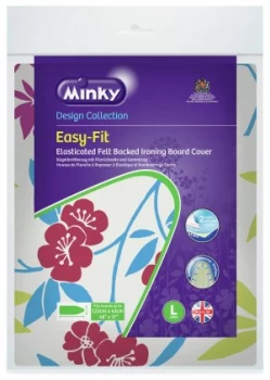 image of Minky 122 x 43cm Easy-Fit Ironing Board Cover - Multi