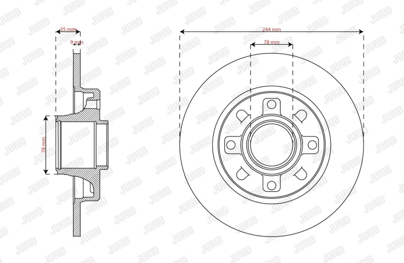 Image of Brake disc JURID 563402J-1