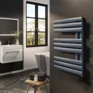 image of Anthracite Electric Towel Radiator 0.6kW with WiFi Thermostat - H650xW450mm - IPX4 Bathroom Safe