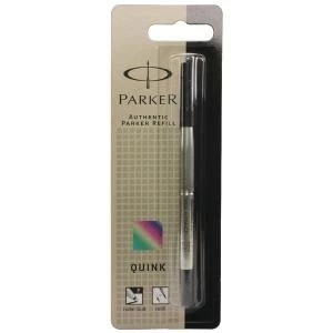 image of Parker Black Fine Rollerball Pen Refill Pack of 12 S0711600