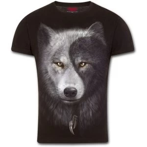 Image of Wolf Chi Modern Cut Turnup Sleeve Mens Small T-Shirt - Black