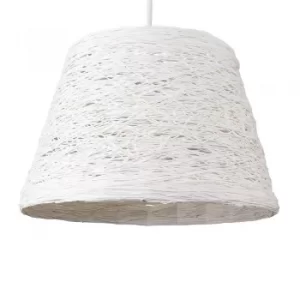 image of Jaap Twine Tapered Pendant Shade in White