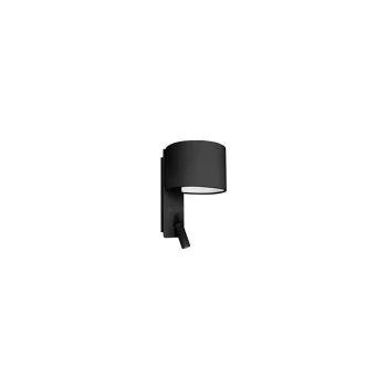 Image of Faro Fold - Wall Light Black with Shade 1x E27 with Reading Light 3W