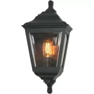 Image of Elstead Kerry - 1 Light Outdoor Flush Mount Wall Lantern Black IP44, E27