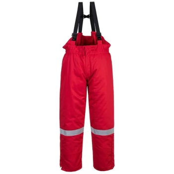 Image of Portwest - FR58RERM - sz M FR Anti-Static Winter Salopettes - Red