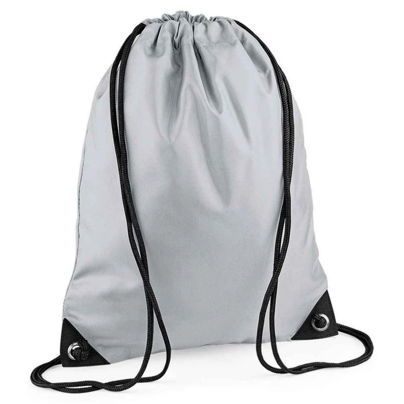 Image of Bagbase Mens Premium Drawstring Bag in Light Grey Light Grey Male