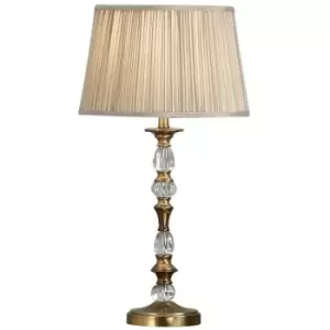 Image of Diana Luxury 550mm Table Lamp Antique Brass Beige Shade Traditional Bulb Holder