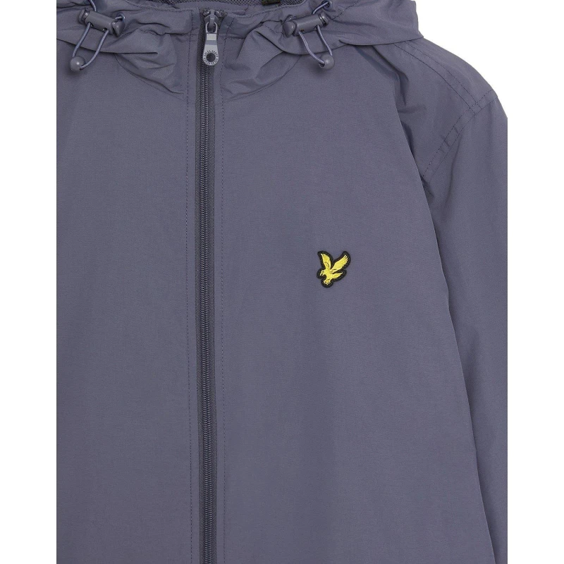 Image of Lyle and Scott Mens Zip Through Cotton Wind Resistant Long Sleeve Hooded Rain Anorak Graystone X854 male S