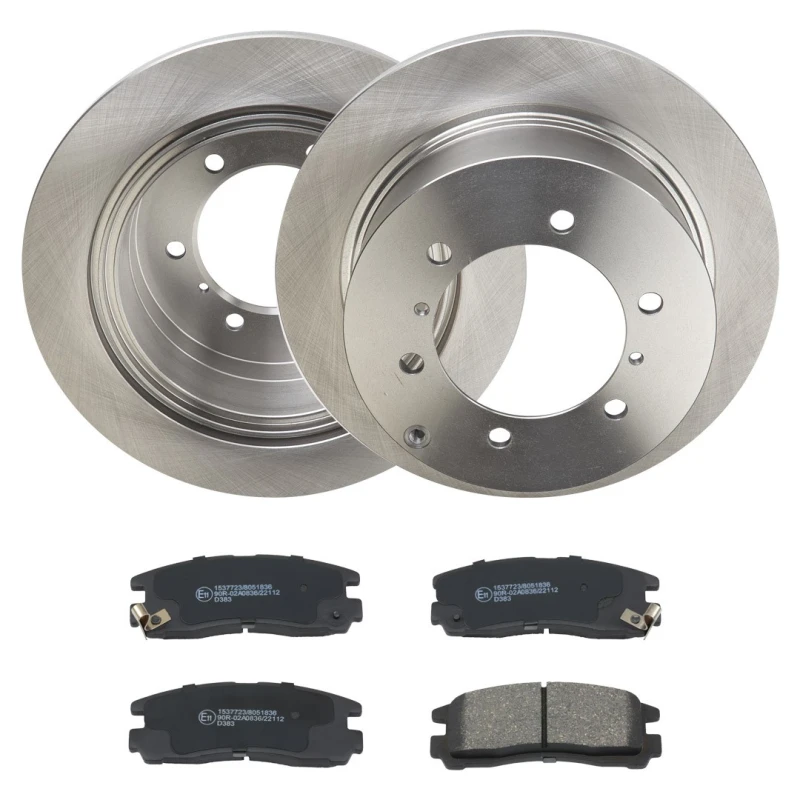 Image of RIDEX 3405B2226 Brake disc and pads set Rear Axle, Brake Disc Type: Solid, with acoustic wear warning Brake Set,disc brakes (3405)