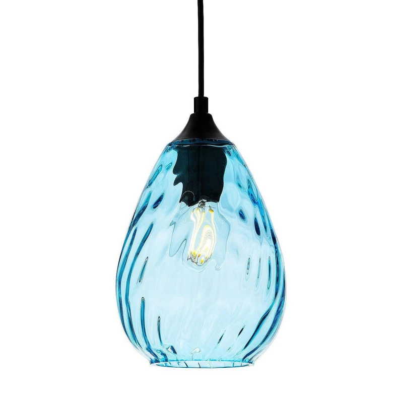 Image of Firstlight Soho Pendant Light Aqua in Matte Black