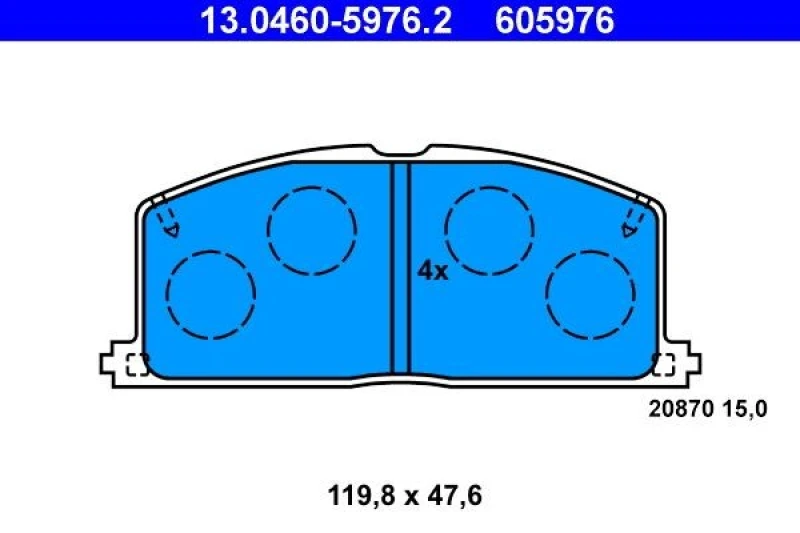 Image of ATE 13.0460-5976.2 Brake pad set excl. wear warning contact Brake Pad Set,disc brake (402)