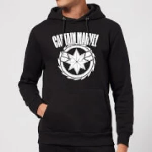 image of Captain Marvel Logo Hoodie - Black