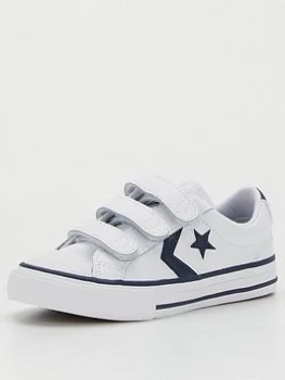 Converse Star Player 3v Ox Childrens Trainer - White/Navy, Size 2