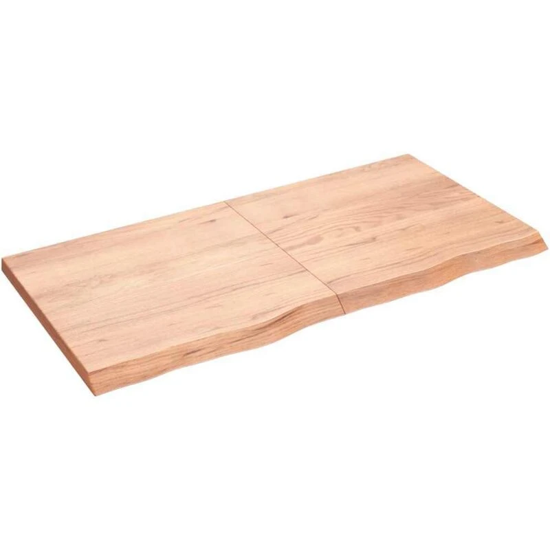 Image of Vidaxl Table Top Light Brown 120X60X(2-4) Cm Treated Solid Wood Oak, Brown 3156375