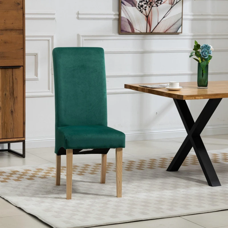 Image of Artemis Home Rimini Velvet Fabric Dining Chairs - Set of 2 in Green Green Unisex