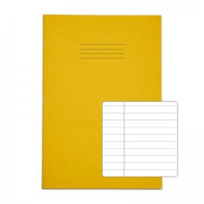 Image of Rhino Senior EX68139 A4 75gm2 48-Page 8mm Ruled Exercise Book Yellow 128074