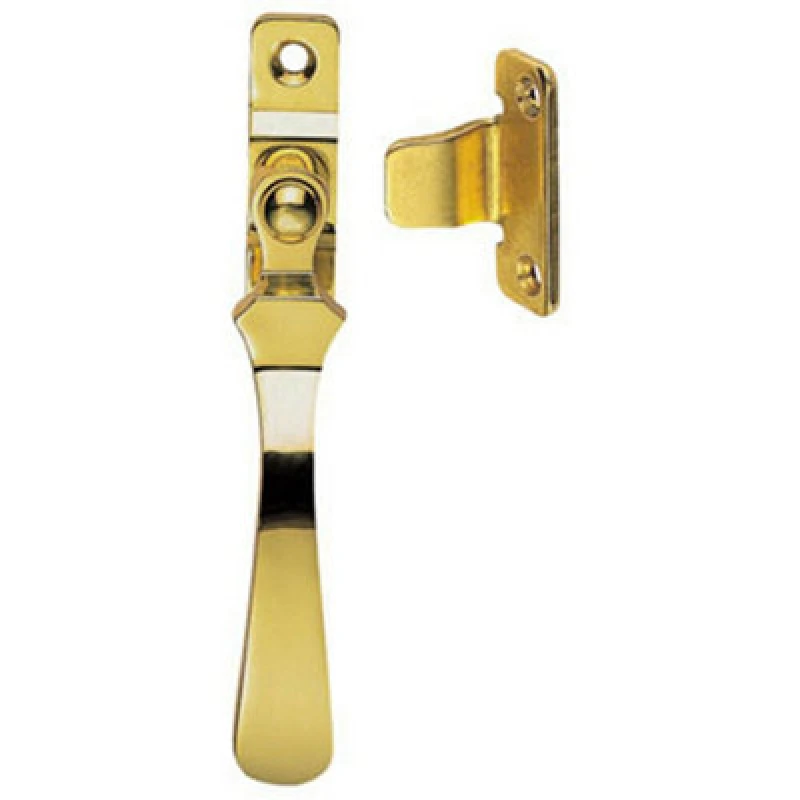Image of Loops Victorian Wedge Pattern Casement Window Fastener 57 x 13mm Polished Brass Metallics unisex
