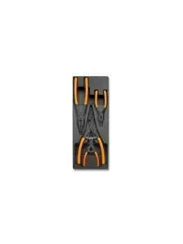 image of Beta Tools T146 4pc Circlip Plier (Long Series) Set in Hard Tray for Roller Cabs