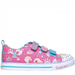 image of Skechers Toes Sparkle Lite Girls Trainers - Pink/Multi