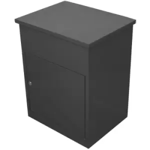 Image of Parcel Post Box Lockable Wall Mounted Secure Large Outdoor Letter Smart Mail Drop Box Weatherproof Galvanised Steel 6 Keys 580 x 460 x 360mm - Grey