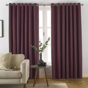 Image of Furn Moon Eyelet Curtains (46in x 72in) (Red) - Red