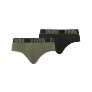 image of Puma 2 Pack Active Briefs Mens - Green