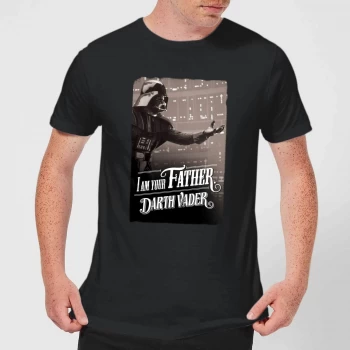 Image of Star Wars Darth Vader I Am Your Father Open Arm Mens T-Shirt - Black - 3XL - Black