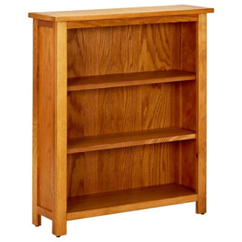 Image of vidaXL Solid Oak Wood 3-Tier Bookcase 70x22.5x82cm Bookshelf Display Stand