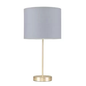 Image of Value Essentials Charlie Gold Table Lamp with Grey Shade
